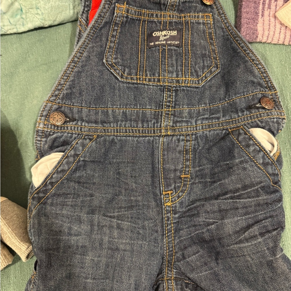 Fleece lined denim overalls